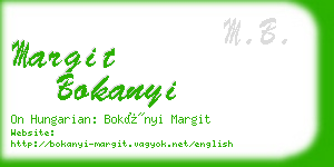 margit bokanyi business card
